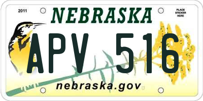 NE license plate APV516