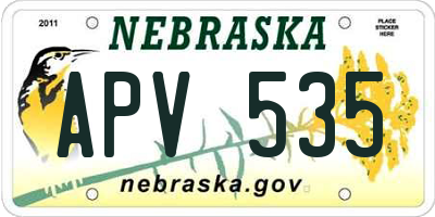 NE license plate APV535