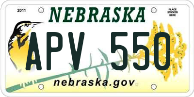 NE license plate APV550