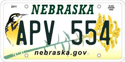 NE license plate APV554