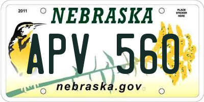 NE license plate APV560