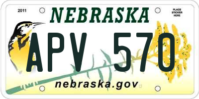 NE license plate APV570