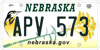 NE license plate APV573