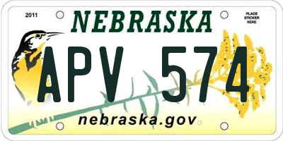 NE license plate APV574