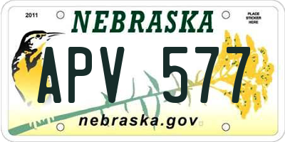 NE license plate APV577