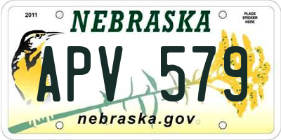 NE license plate APV579