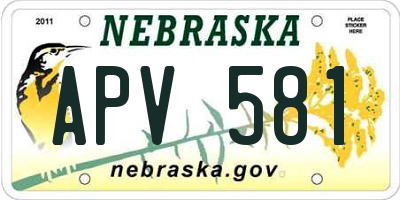NE license plate APV581