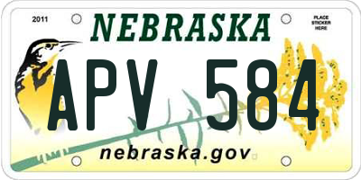 NE license plate APV584