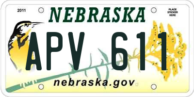 NE license plate APV611