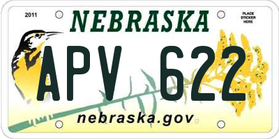 NE license plate APV622