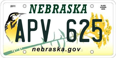 NE license plate APV625