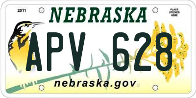 NE license plate APV628