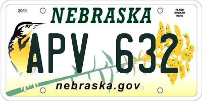 NE license plate APV632