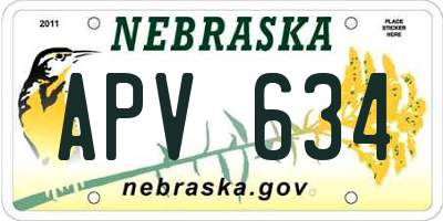 NE license plate APV634