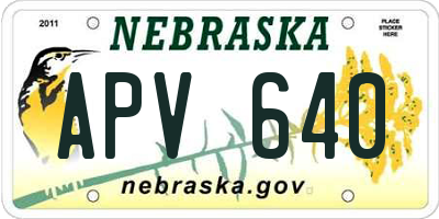 NE license plate APV640