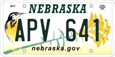 NE license plate APV641