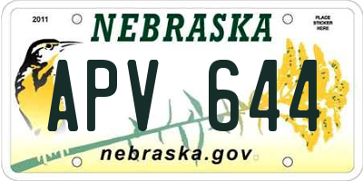 NE license plate APV644