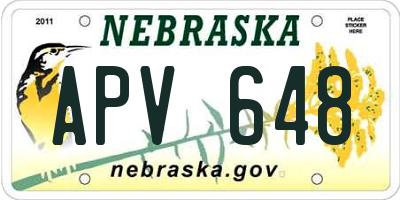NE license plate APV648