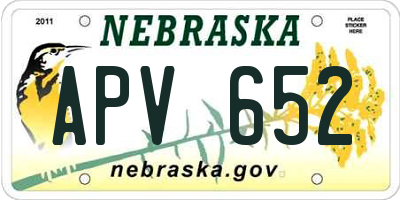 NE license plate APV652