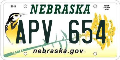NE license plate APV654