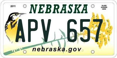 NE license plate APV657
