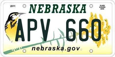 NE license plate APV660