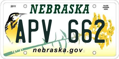NE license plate APV662