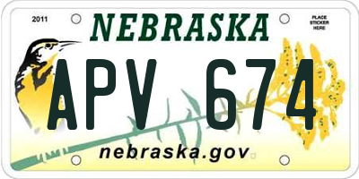 NE license plate APV674