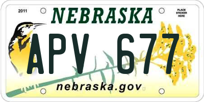 NE license plate APV677