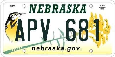 NE license plate APV681
