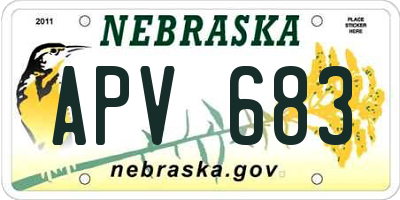 NE license plate APV683