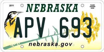 NE license plate APV693
