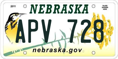 NE license plate APV728