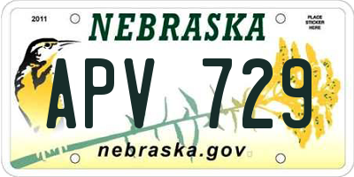 NE license plate APV729