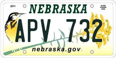 NE license plate APV732