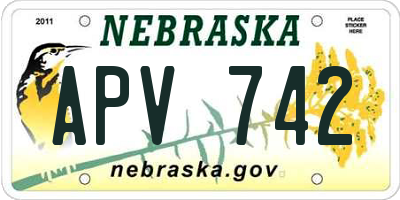 NE license plate APV742