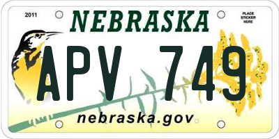 NE license plate APV749