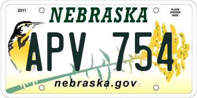 NE license plate APV754