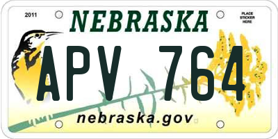 NE license plate APV764