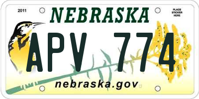 NE license plate APV774
