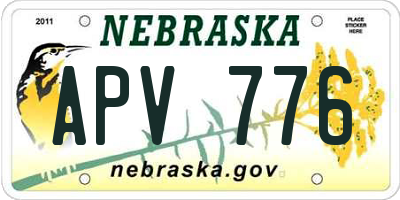 NE license plate APV776