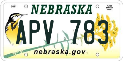 NE license plate APV783