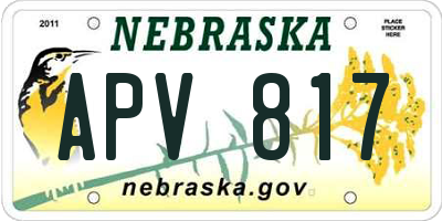 NE license plate APV817
