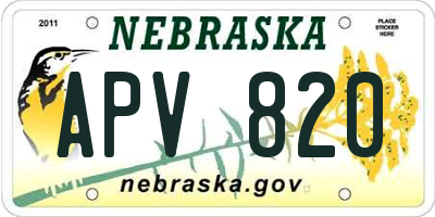 NE license plate APV820