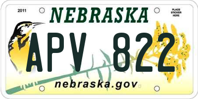 NE license plate APV822