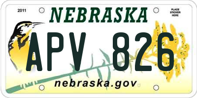 NE license plate APV826