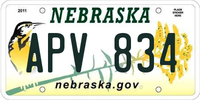 NE license plate APV834