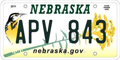 NE license plate APV843