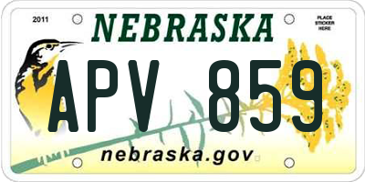 NE license plate APV859