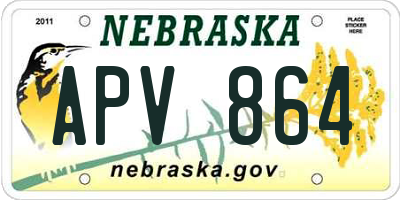 NE license plate APV864